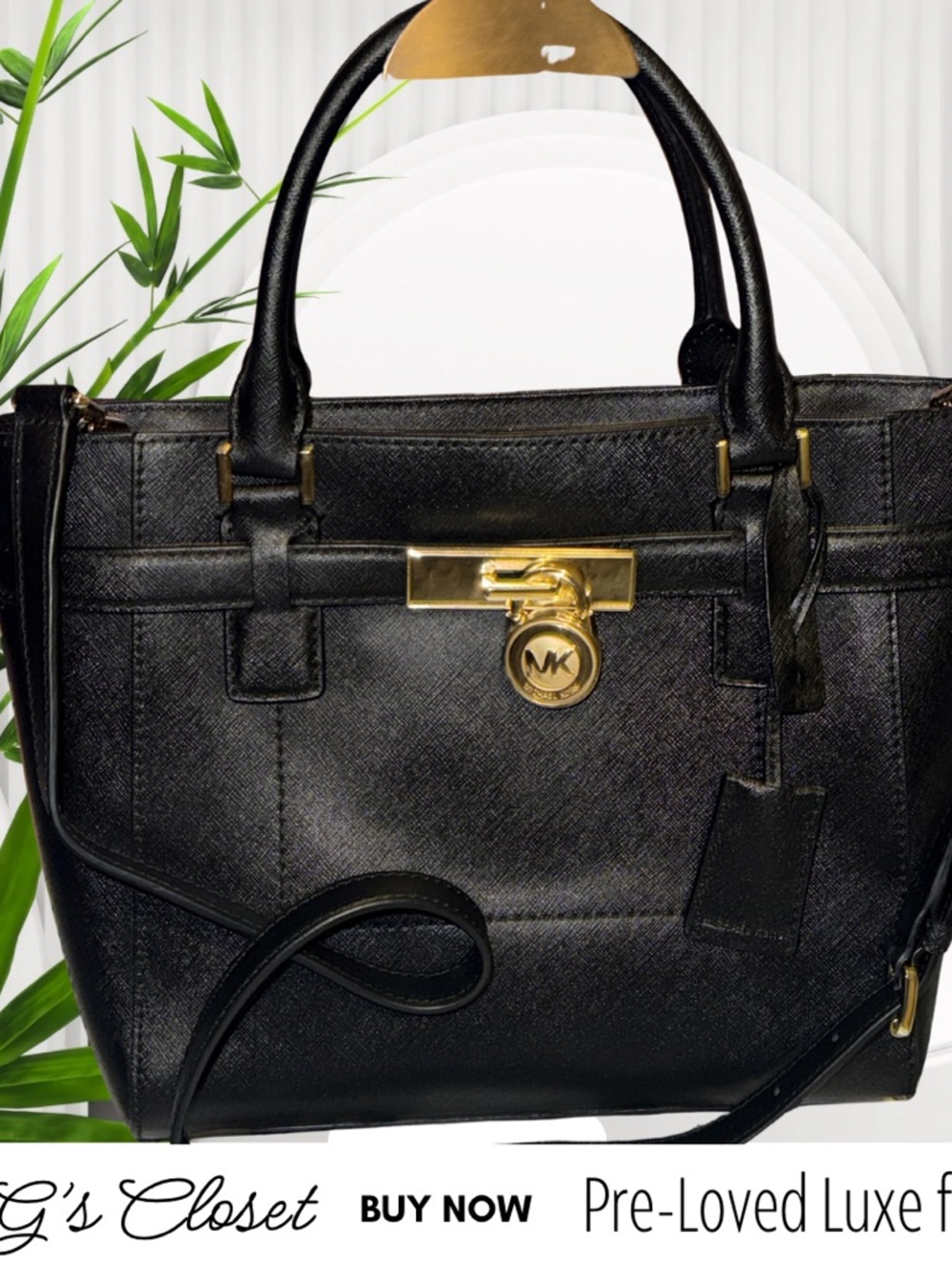 Michael Kors Black Saffiano Satchel with Gold Hardware